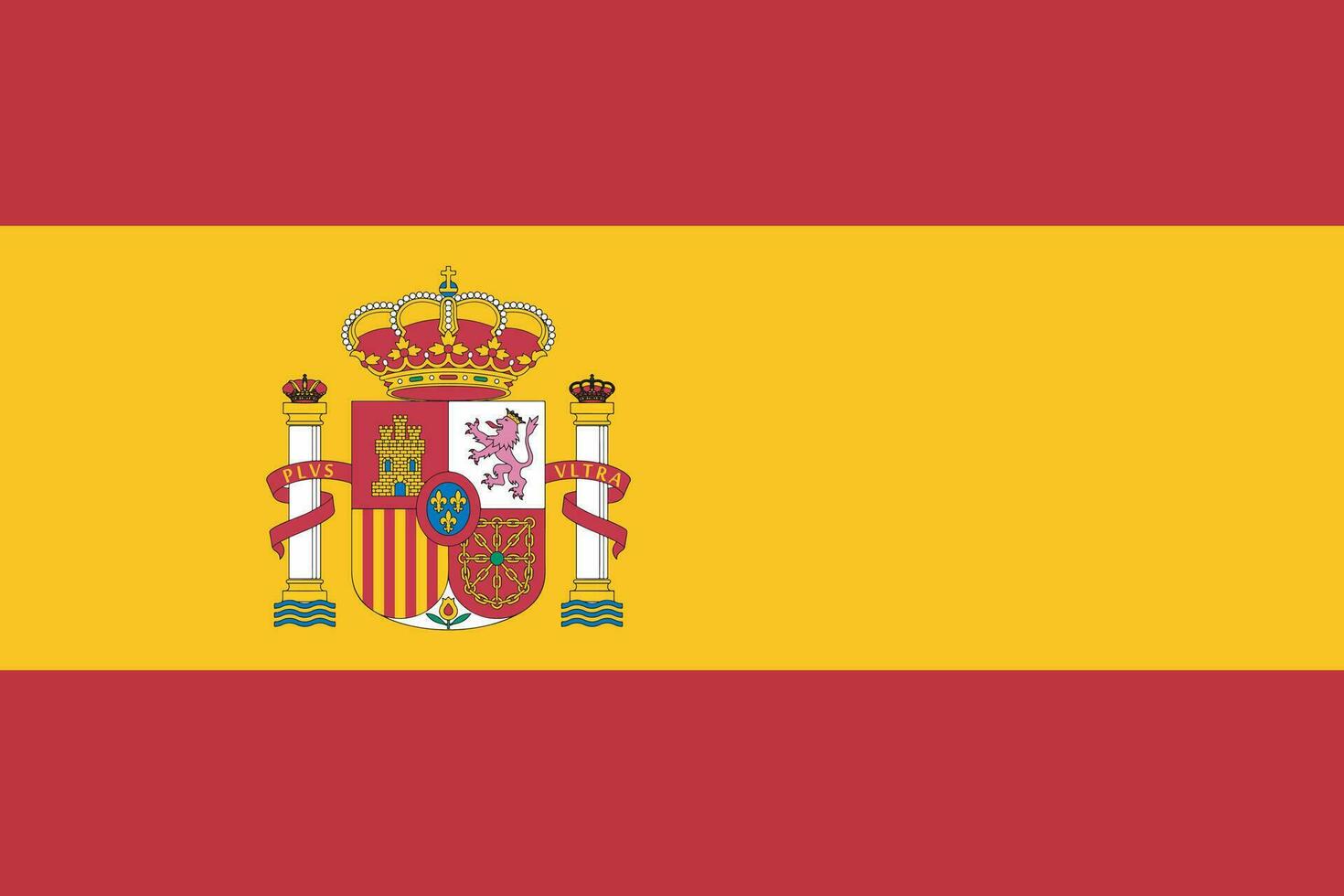 Spanje vlag vector met origineel kleuren en proporties. vector illustratie. Spanje onafhankelijkheid of nationaal dag.