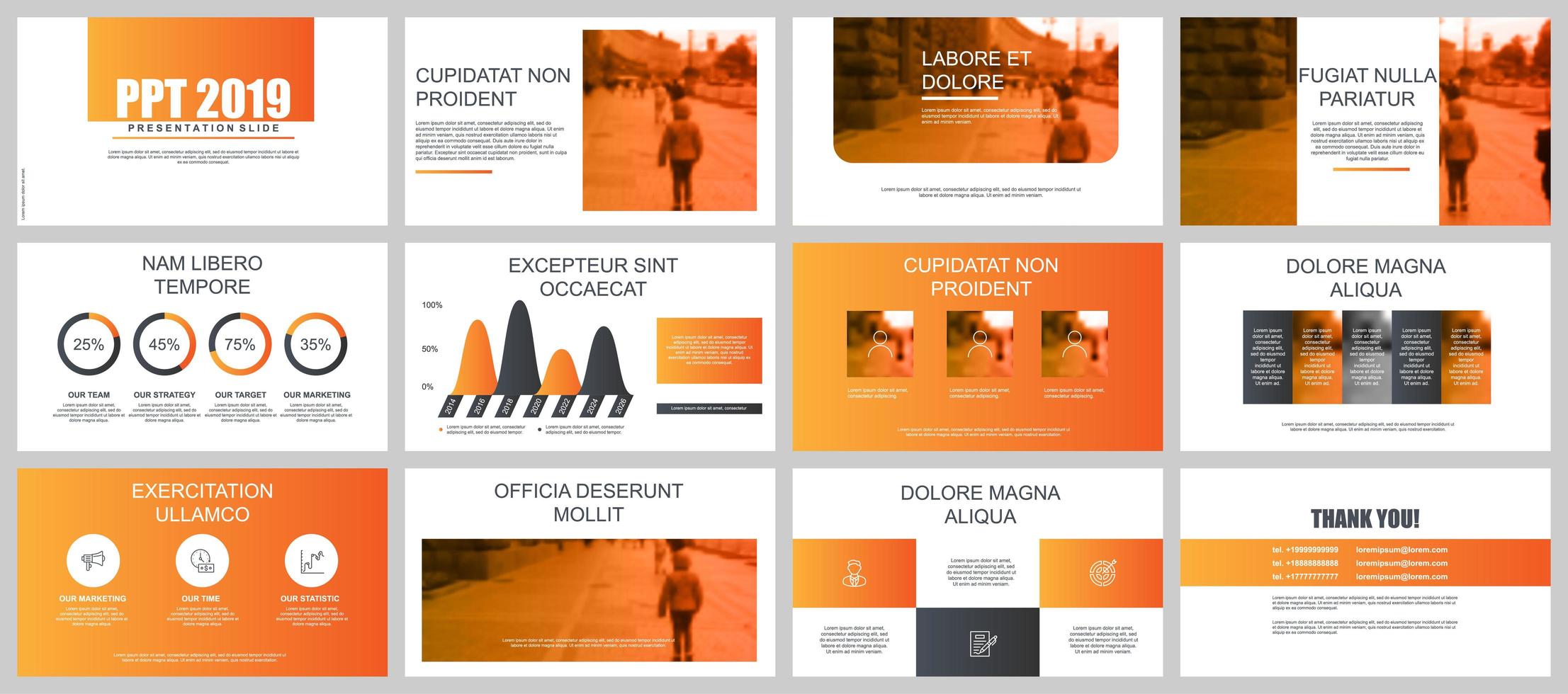 Orange Business Presentation Slides vector