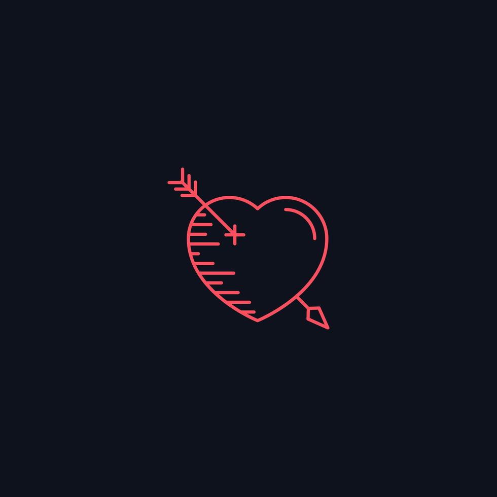 Line Symbol, Heart with arrow, vector design element