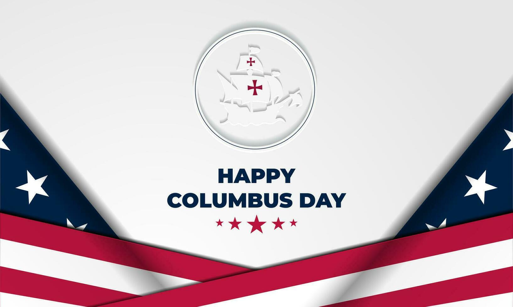 gelukkig Columbus dag met wij zullen worden Gesloten tekst achtergrond vector illustratie