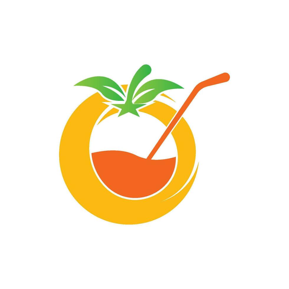 oranje fruit logo vector illustratie sjabloon ontwerp