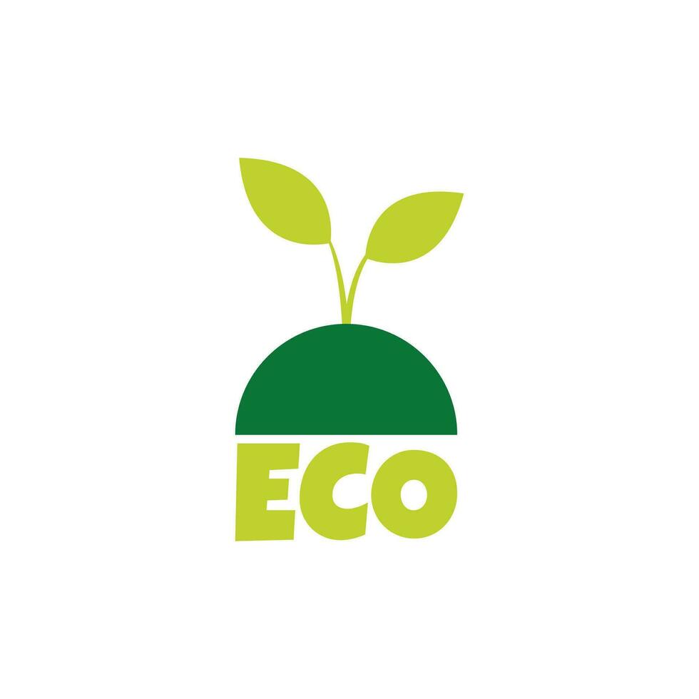 eco producten sticker, label, insigne en logo. ecologie icoon. logo sjabloon met bladeren voor biologisch en eco vriendelijk producten. vector illustratie