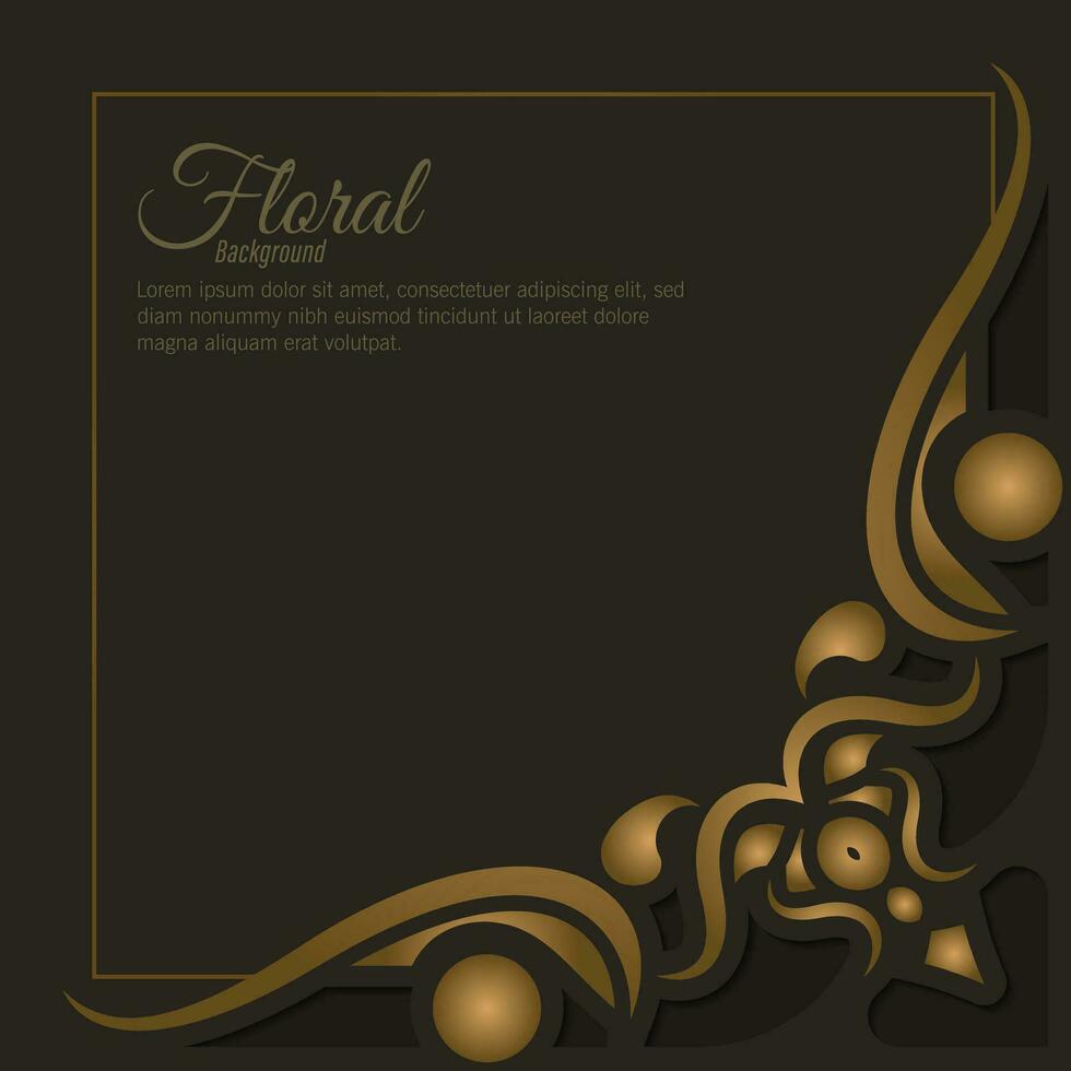 luxe gouden decoratieve bloemenkaderachtergrond vector