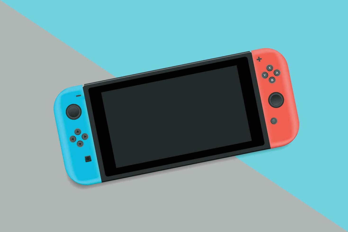 Nintendo schakelaar rood en blauw gaming troosten vector