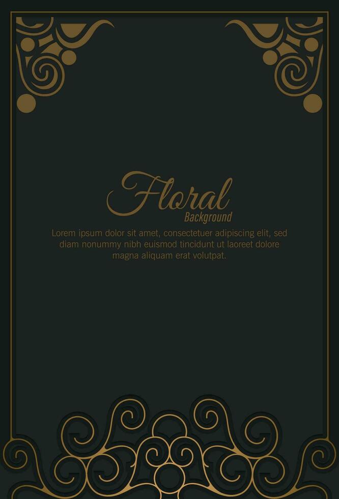 luxe gouden decoratieve bloemenkaderachtergrond vector