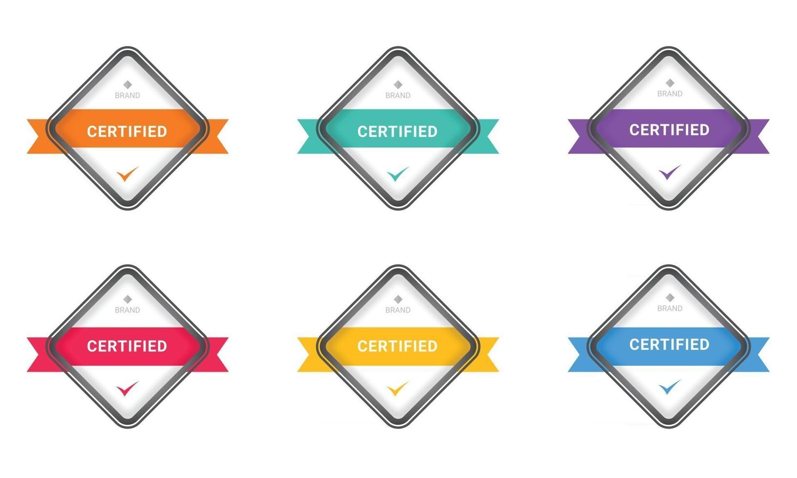 set badge gecertificeerd logo-ontwerp vector