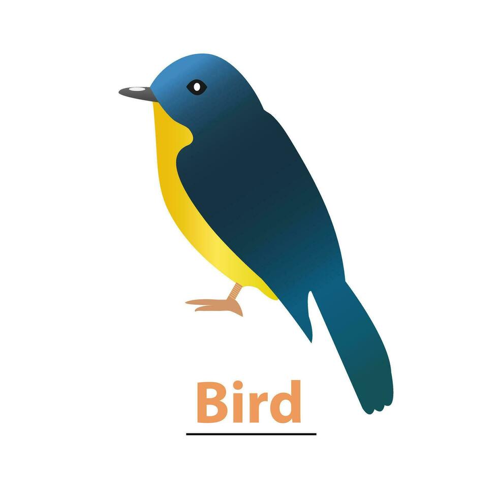 blauw Geel vogel vector illustratie