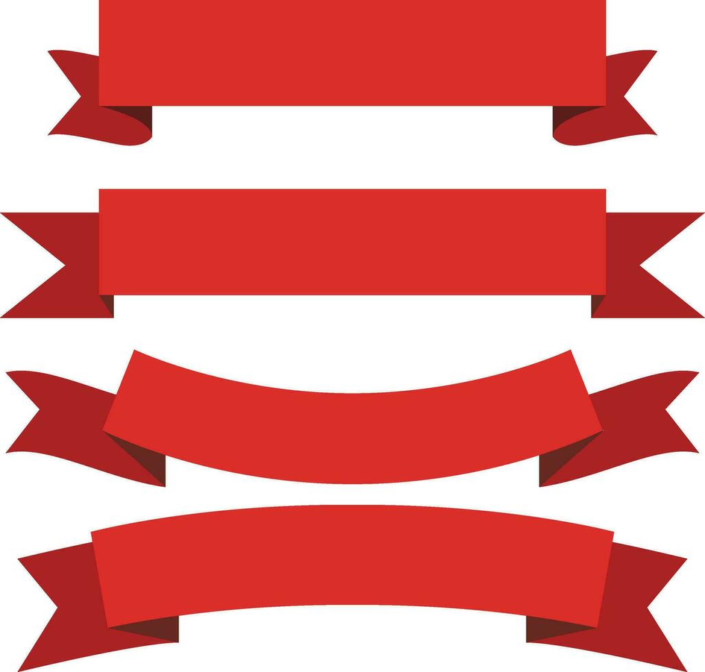 rood banier linten sjabloon vector illustratie, reeks van rood lint rol, teksten houder voorraad vector afbeelding, logo ontwerp, brochure of afzet middelen