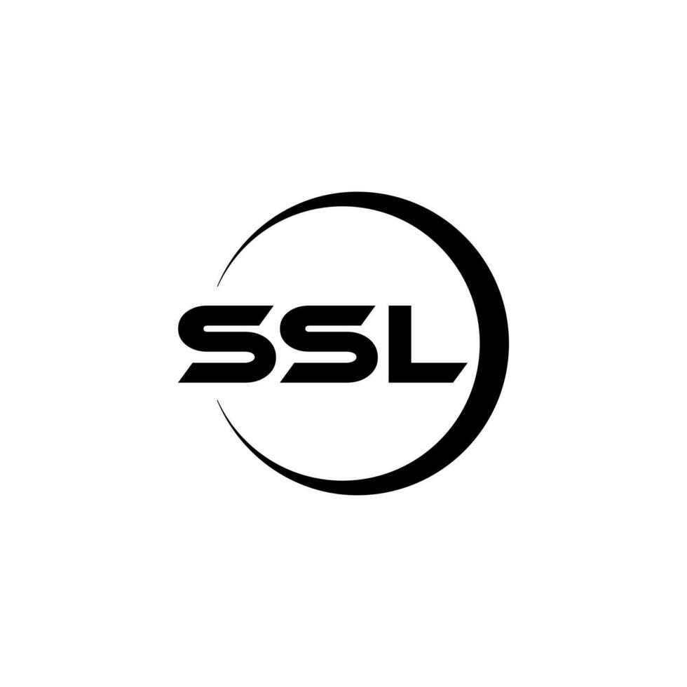 ssl brief logo ontwerp met wit achtergrond in illustrator. vector logo, schoonschrift ontwerpen voor logo, poster, uitnodiging, enz.