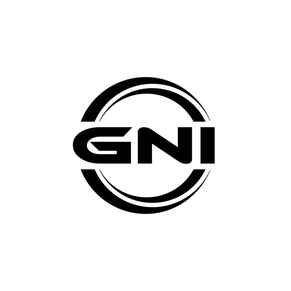 gni logo ontwerp, inspiratie voor een uniek identiteit. modern elegantie en creatief ontwerp. watermerk uw succes met de opvallend deze logo. vector