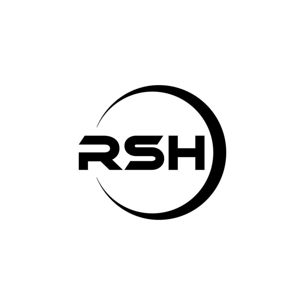 rsh brief logo ontwerp in illustratie. vector logo, schoonschrift ontwerpen voor logo, poster, uitnodiging, enz.