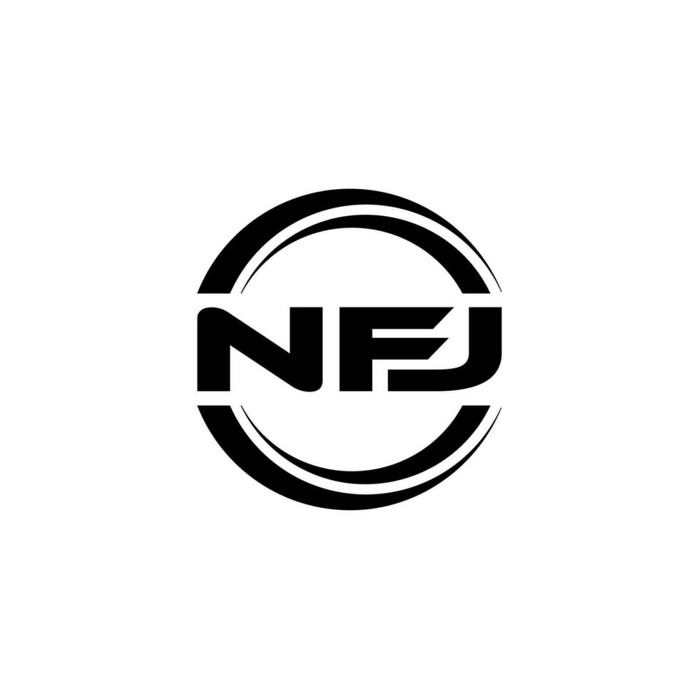 nfj logo ontwerp, inspiratie voor een uniek identiteit. modern elegantie en creatief ontwerp. watermerk uw succes met de opvallend deze logo. vector