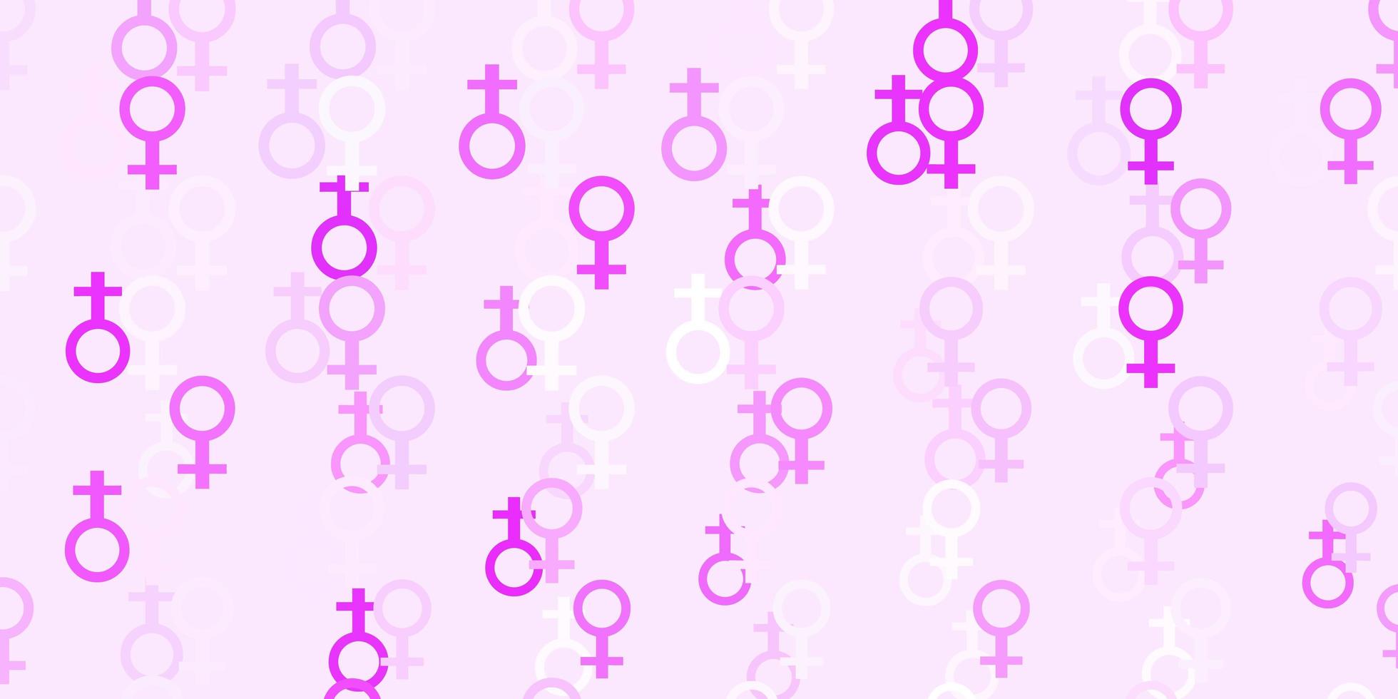 lichtpaarse vector achtergrond met vrouw symbolen.