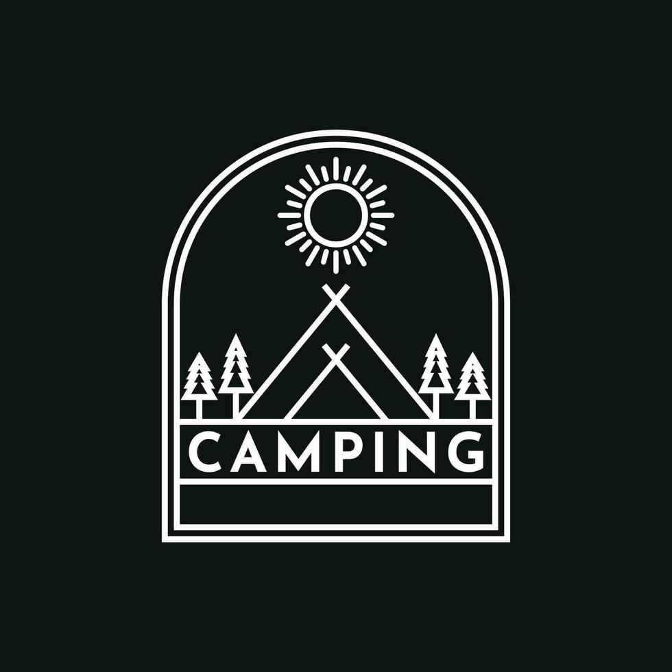 illustratie vector grafisch tent camping logo ontwerp wijnoogst retro insigne