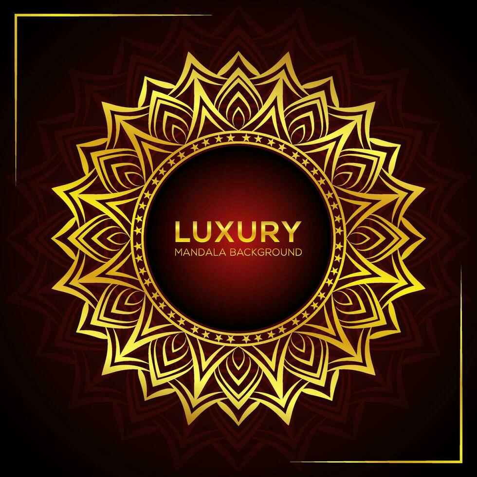 gouden luxe mandala achtergrond vector ontwerp met gouden kleur