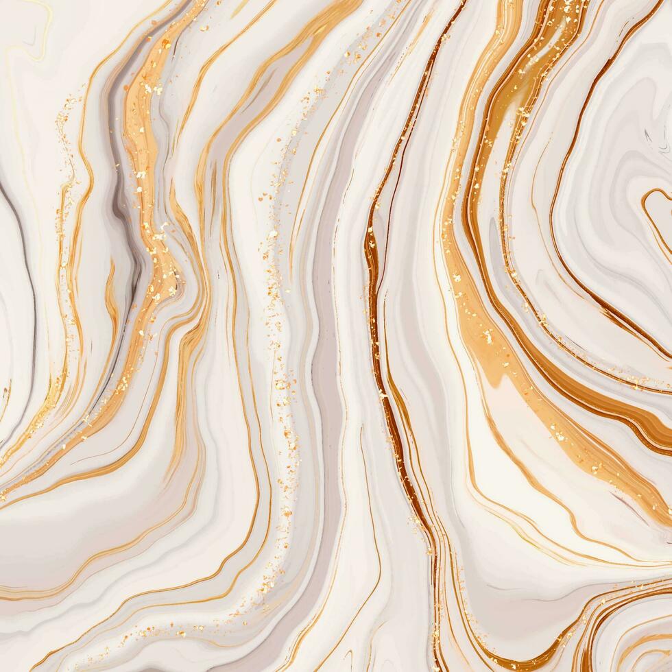 vloeistof marmeren achtergrond met glitterachtig goud elementen vector