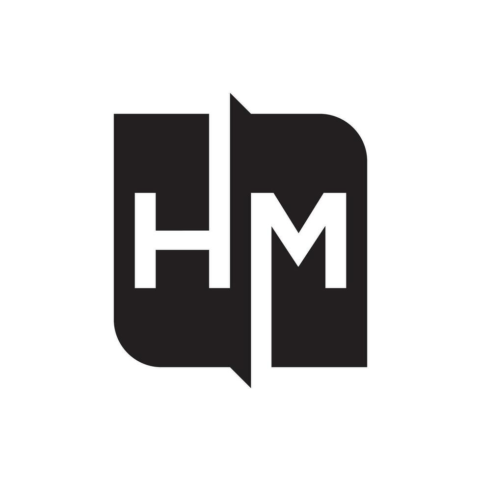 plein hm logo ontwerp vector geïsoleerd Aan wit achtergrond.
