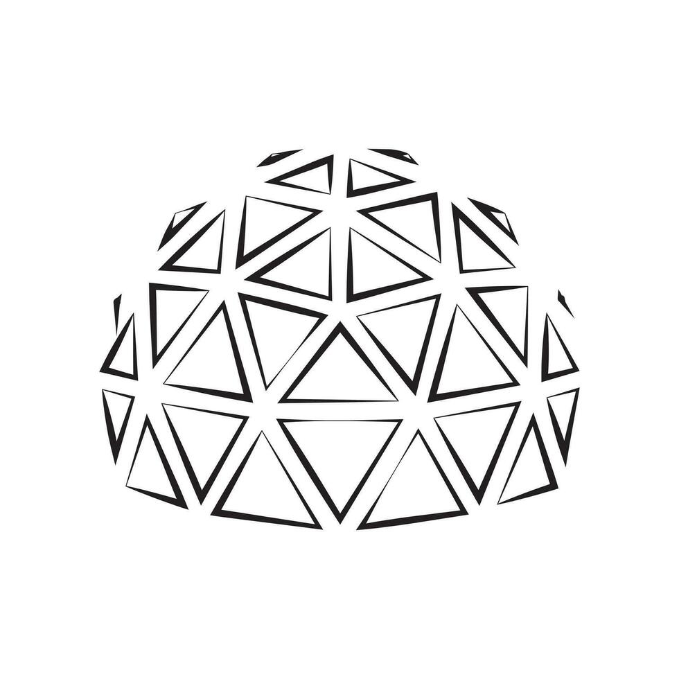 geodetisch koepel icoon logo ontwerp vector illustratie.