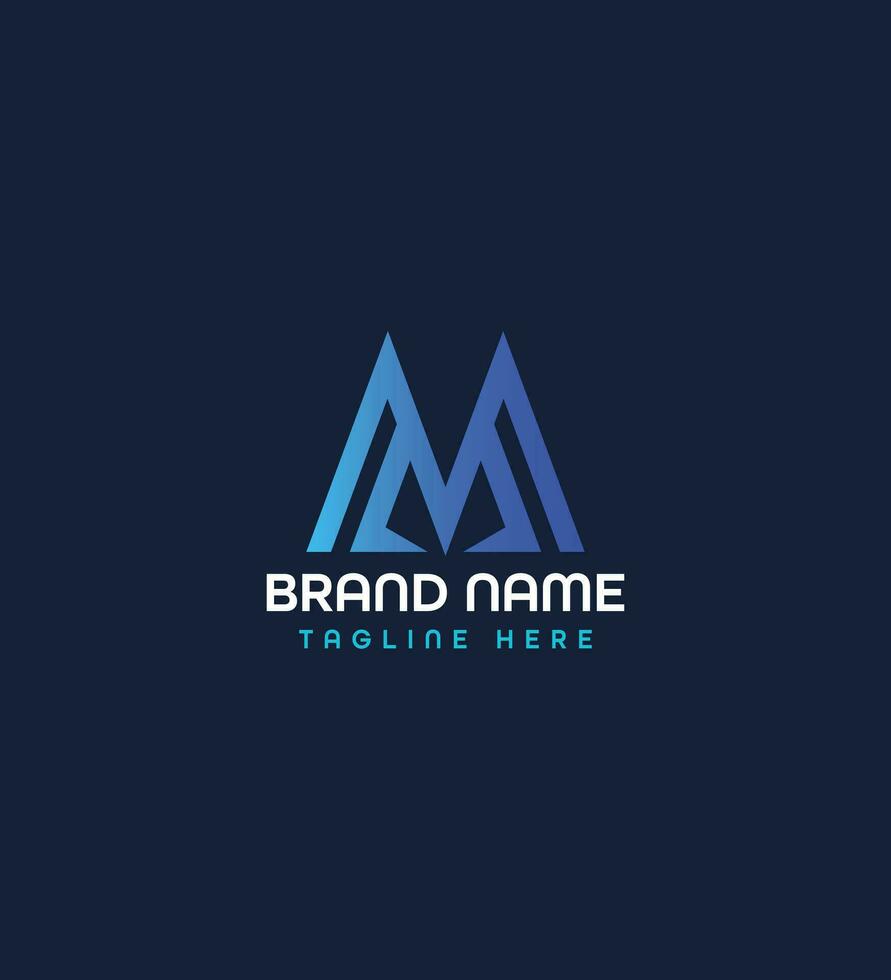 m modern brief logo ontwerp concept vector