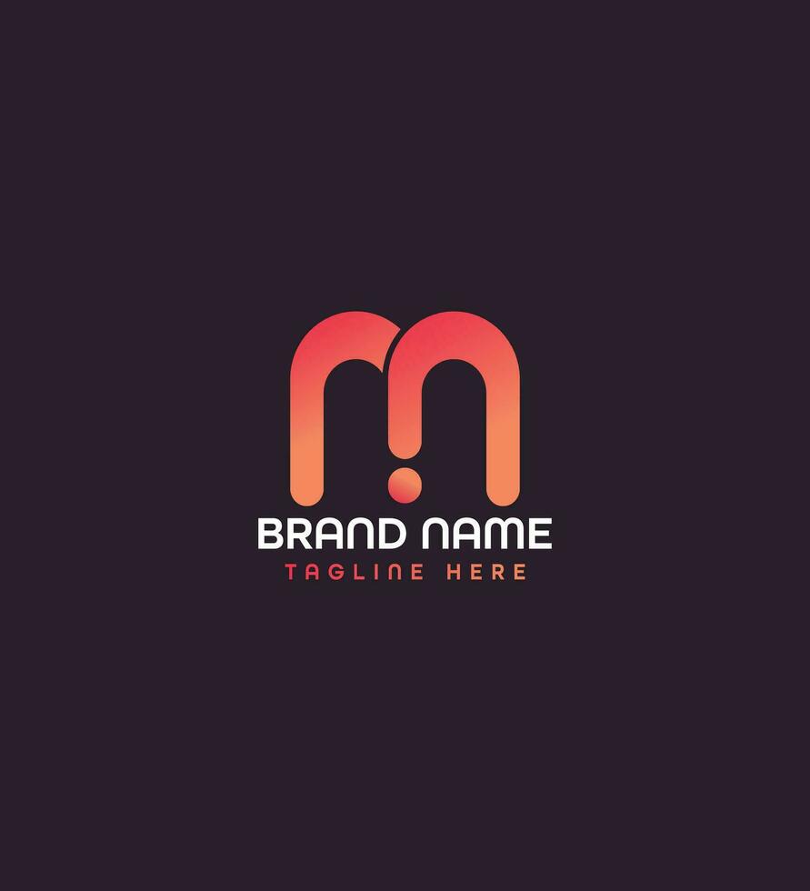 m modern brief logo ontwerp concept vector