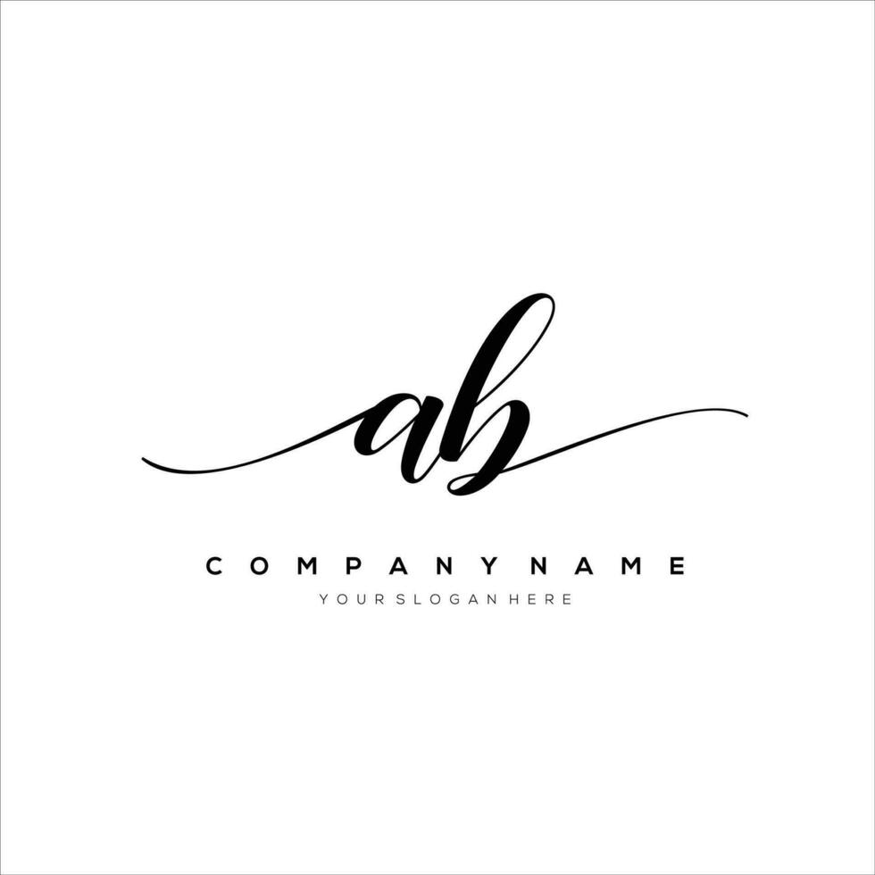 eerste brief ab logo, bloem handschrift logo ontwerp, vector logo voor Dames schoonheid, salon, massage, kunstmatig of spa merk kunst.