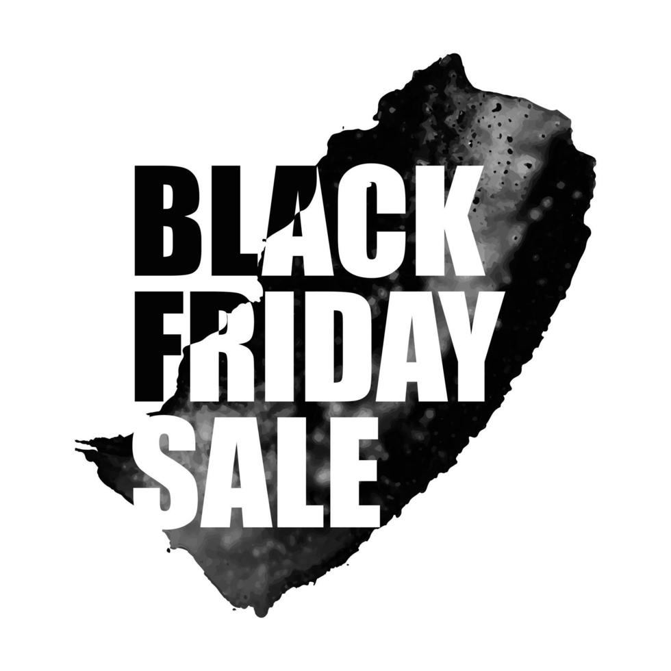 vectorillustratie van Black Friday-verkoopbanner met waterverfvlek op witte achtergrond. inscriptie ontwerpsjabloon. vector