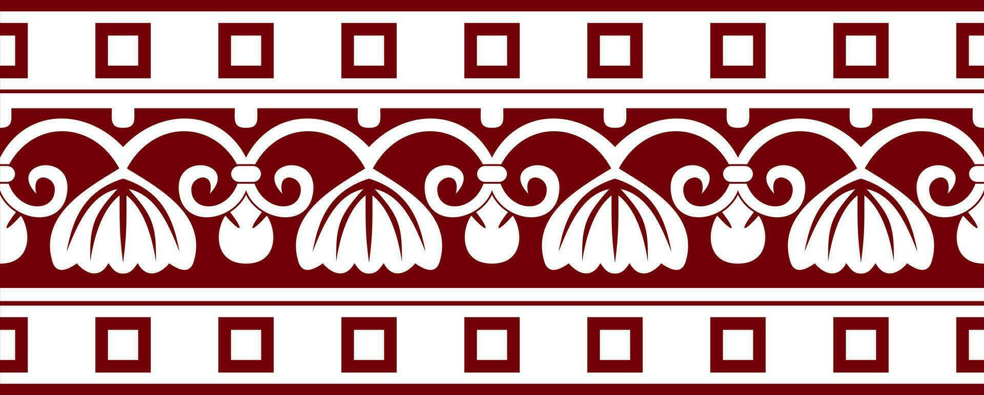 vector rood s oude Griekenland naadloos ornament. klassiek eindeloos patroon kader grens Romeins rijk.