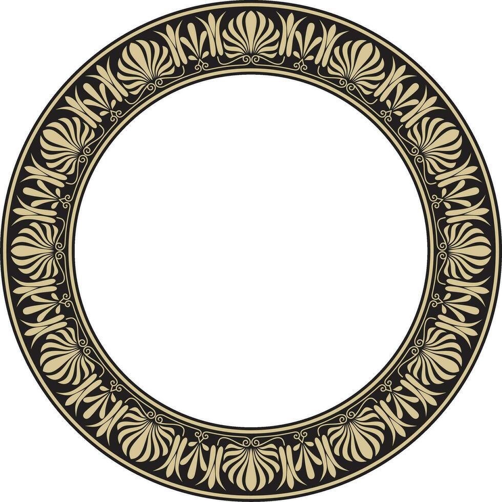 vector goud en zwart ronde klassiek Grieks ornament. Europese ornament. grens, kader, cirkel, ring oude Griekenland, Romeins rijk