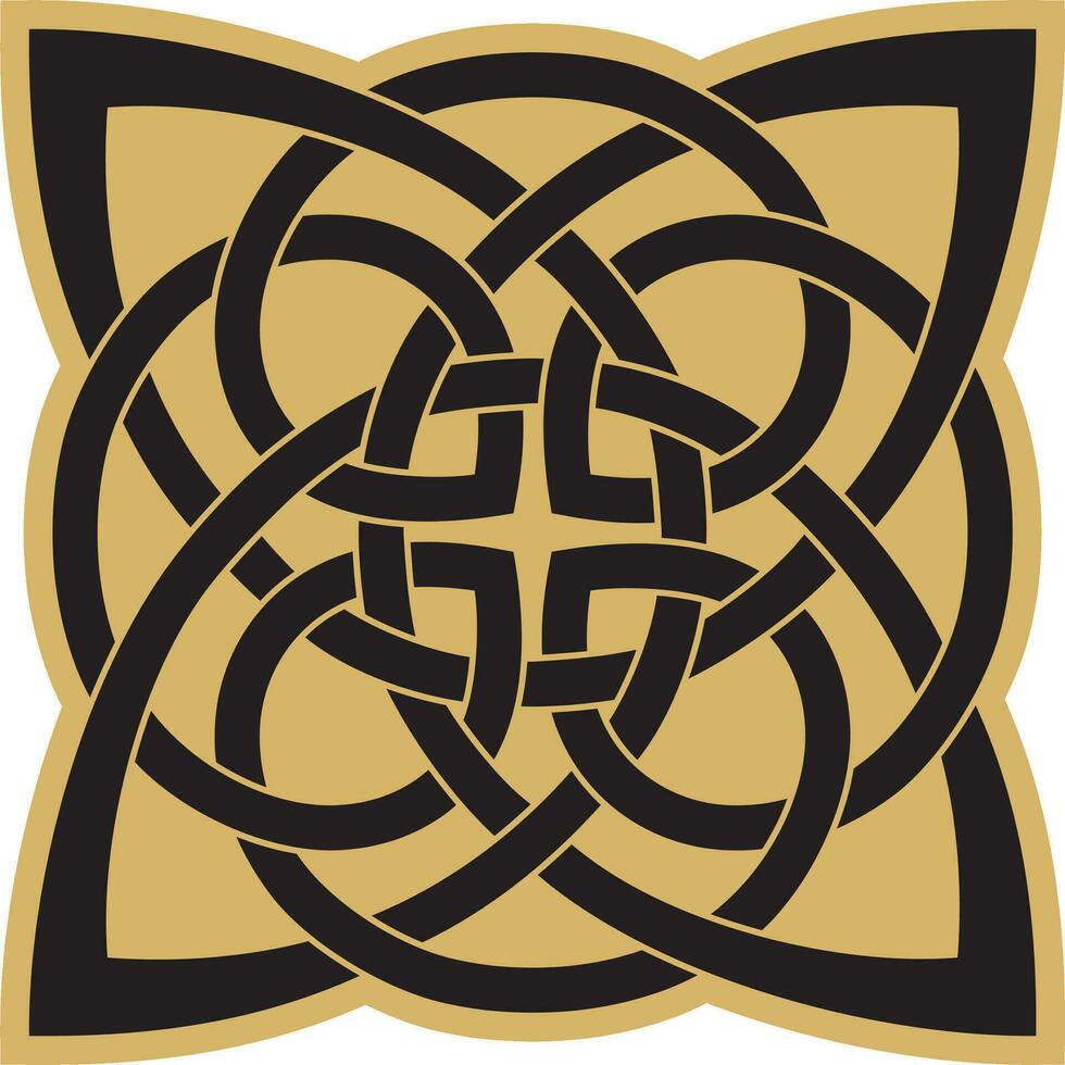 vector goud en zwart keltisch knoop. ornament van oude Europese volkeren. de teken en symbool van de Iers, Schotten, Britten, franken