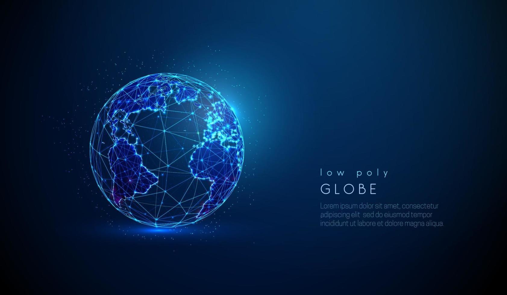 abstract vector laag poly earth globe concept.