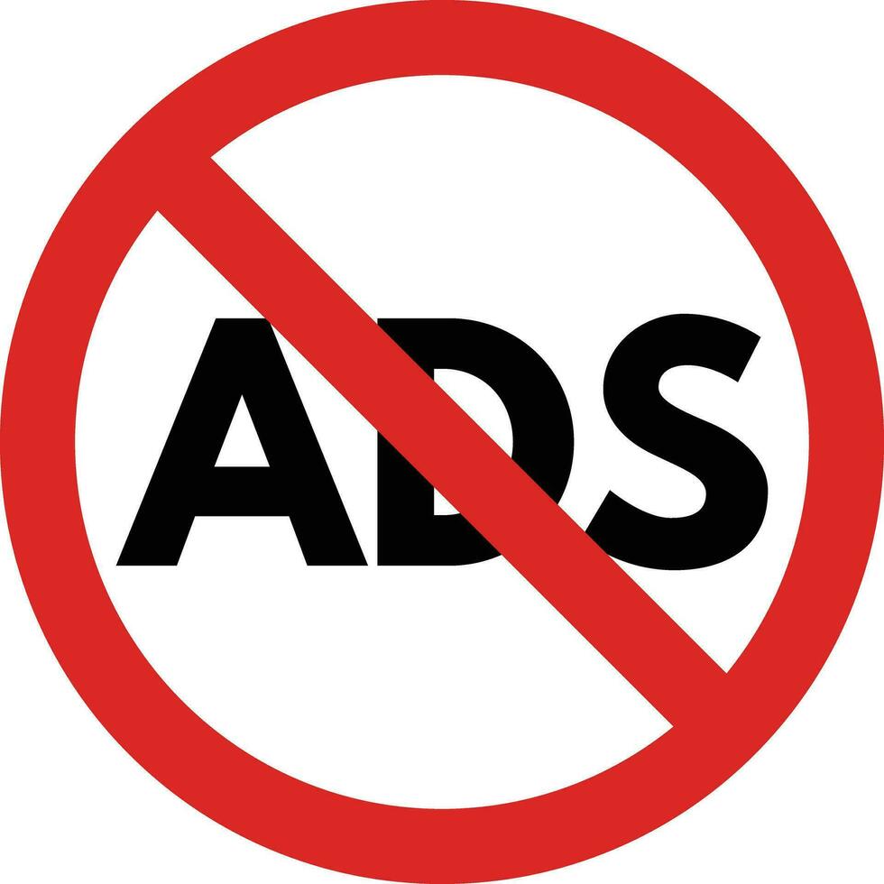 Nee advertenties teken . blok advertentie icoon vector . verboden reclame en Promotie teken