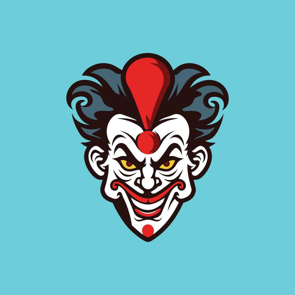 de clown met zwart en rood haar- vector