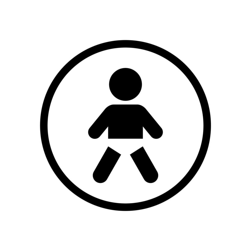 baby jongen avatar icoon vector in cirkel lijn. kind, kind symbool