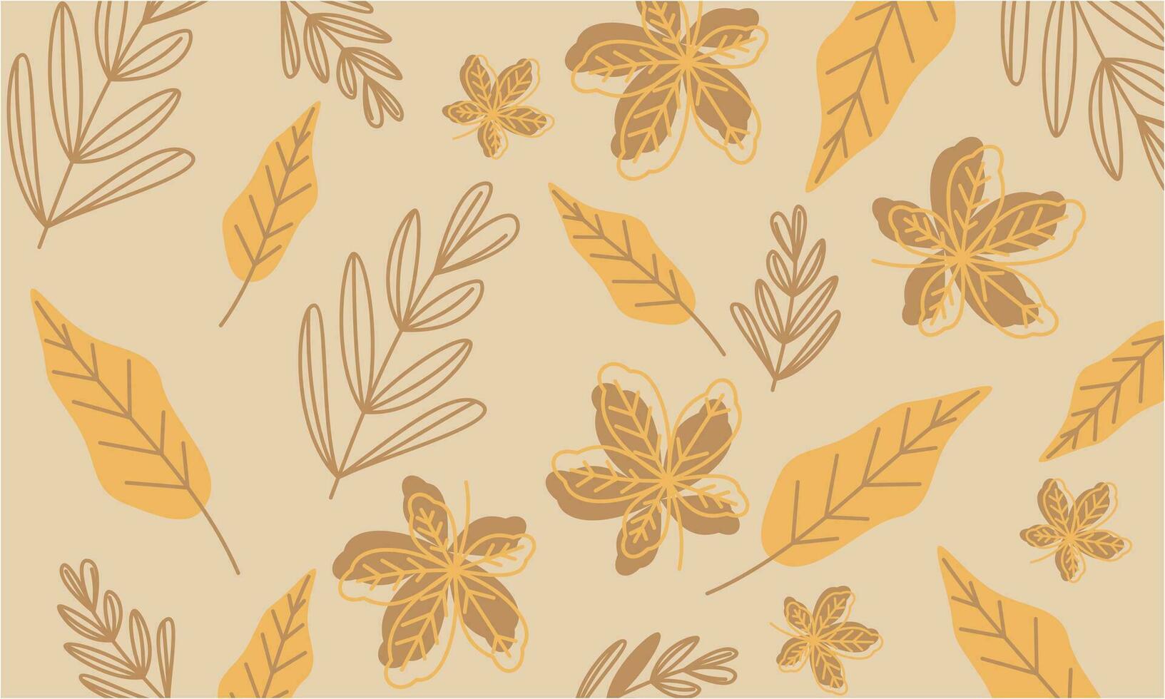 hand- getrokken herfst bladeren achtergrond logo vector