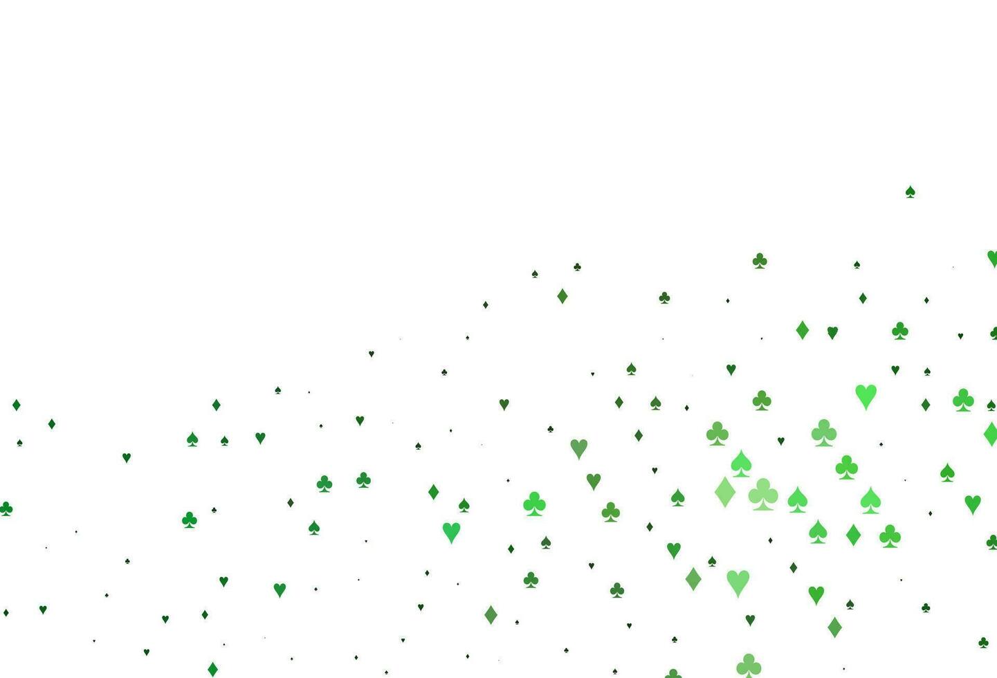 lichtgroene vectorachtergrond met kaartentekens. vector