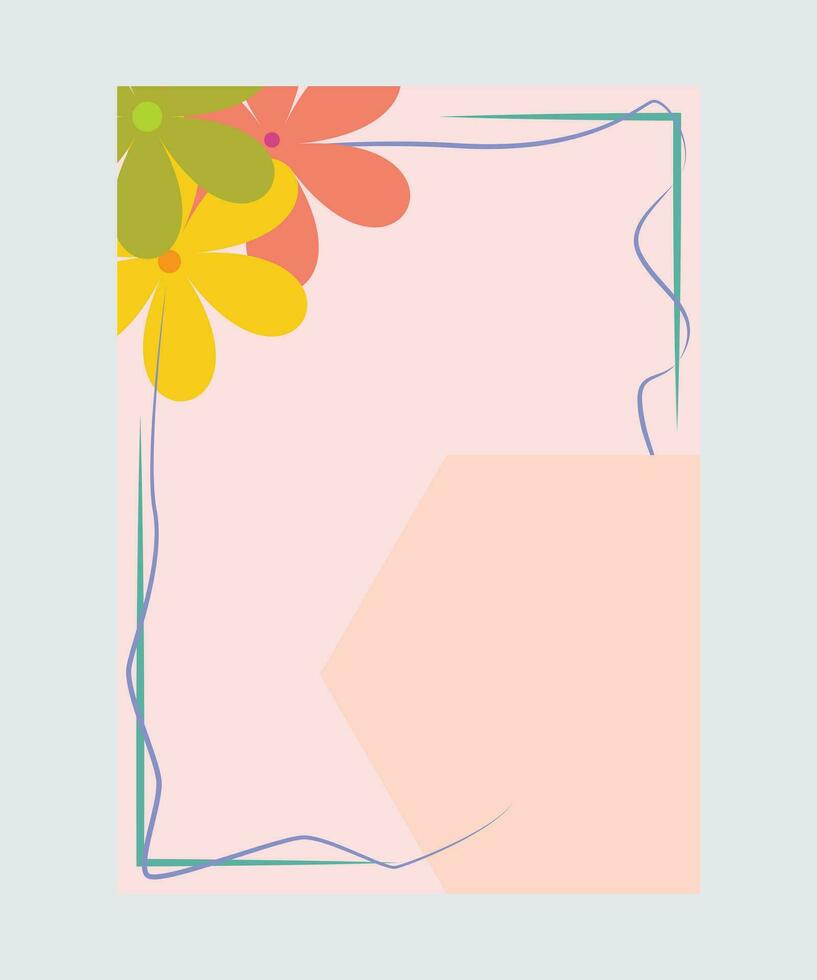 abstract en bloemen Sjablonen voor groet en bedrijf kaart, uitnodiging, folder, banier, brochure, e-mail kop, reclame, poster en bladzijde Hoes vector