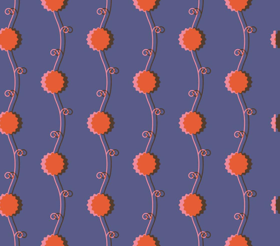Afdeling en bloem naadloos patroon met risografie stijl trends voor het drukken behoeften, behang achtergrond vector