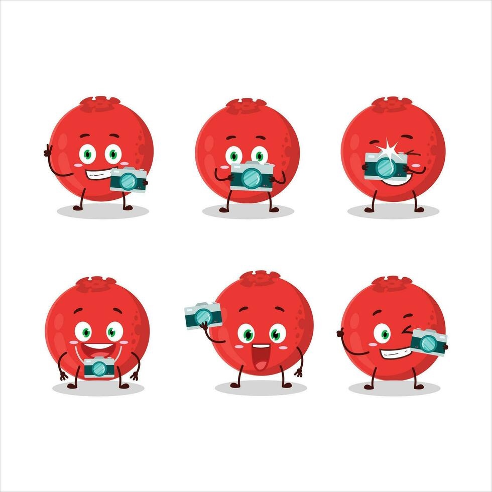 fotograaf beroep emoticon met rood BES tekenfilm karakter vector