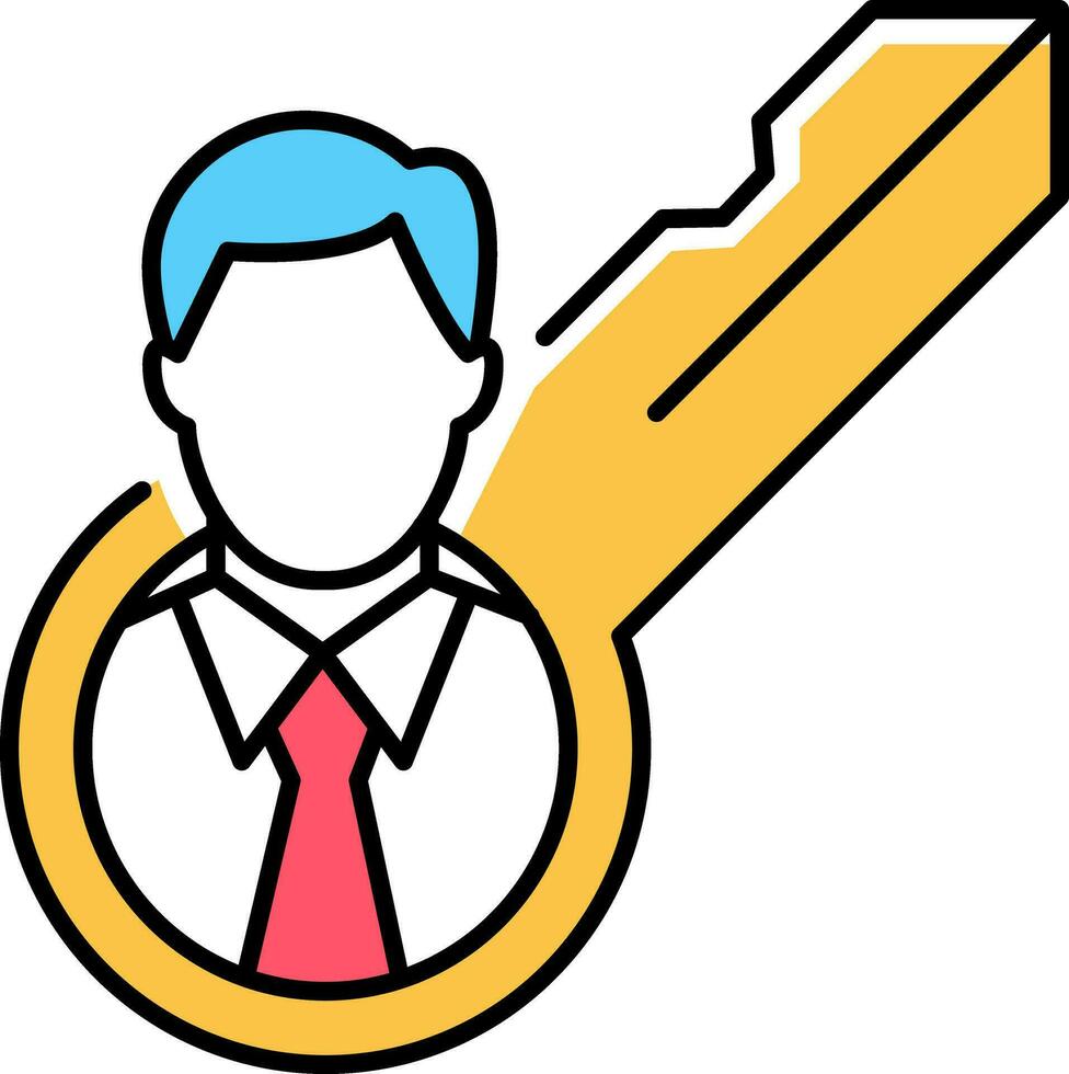 sleutel leiderschap zakenman strategie icoon of logo vector. vector
