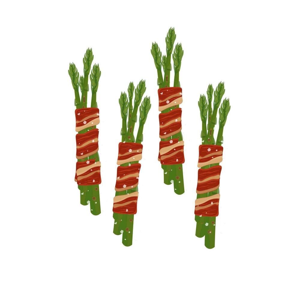 logo illustratie van gegrild asperges met prosciutto vector