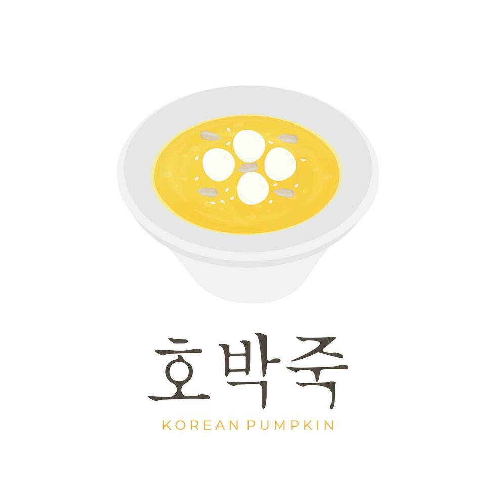 hobakjuk Koreaans pompoen pap illustratie logo vector