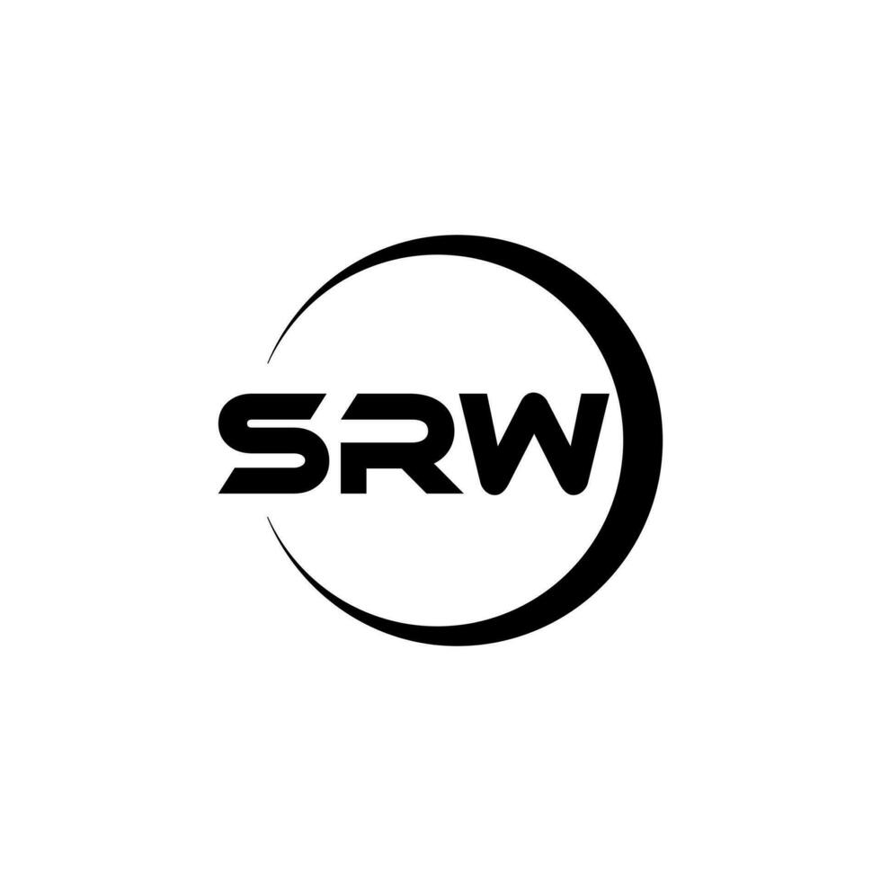 srw brief logo ontwerp met wit achtergrond in illustrator. vector logo, schoonschrift ontwerpen voor logo, poster, uitnodiging, enz.