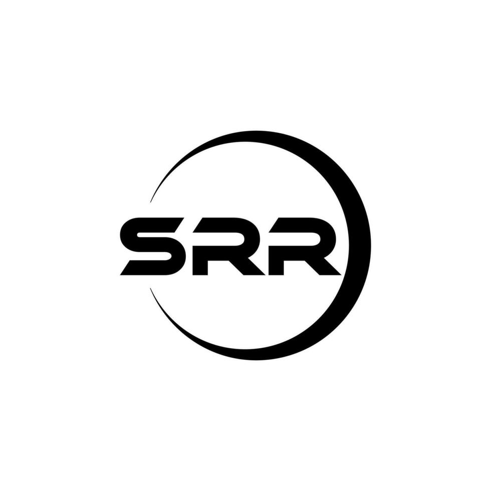 srr brief logo ontwerp met wit achtergrond in illustrator. vector logo, schoonschrift ontwerpen voor logo, poster, uitnodiging, enz.