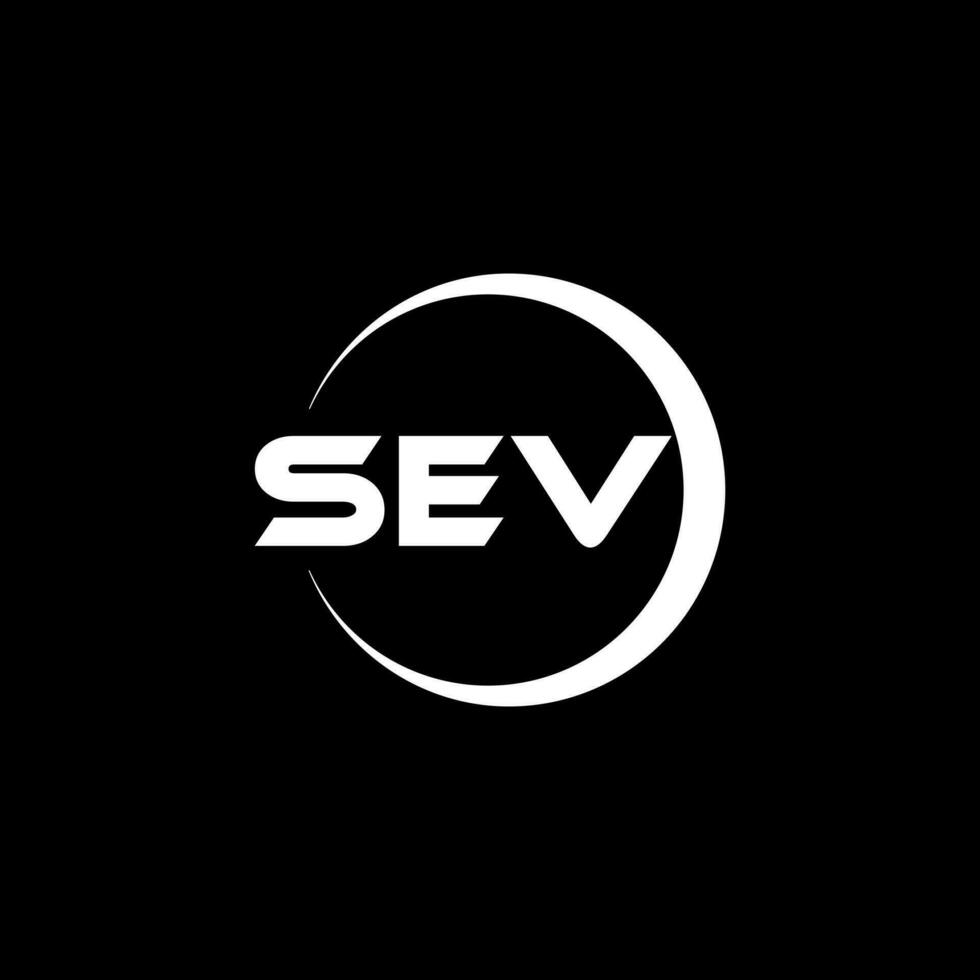 sev brief logo ontwerp in illustrator. vector logo, schoonschrift ontwerpen voor logo, poster, uitnodiging, enz.