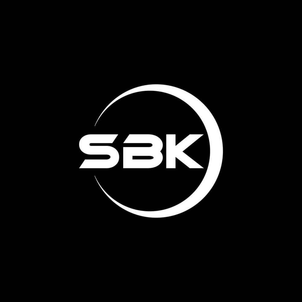 sbk brief logo ontwerp met wit achtergrond in illustrator. vector logo, schoonschrift ontwerpen voor logo, poster, uitnodiging, enz.