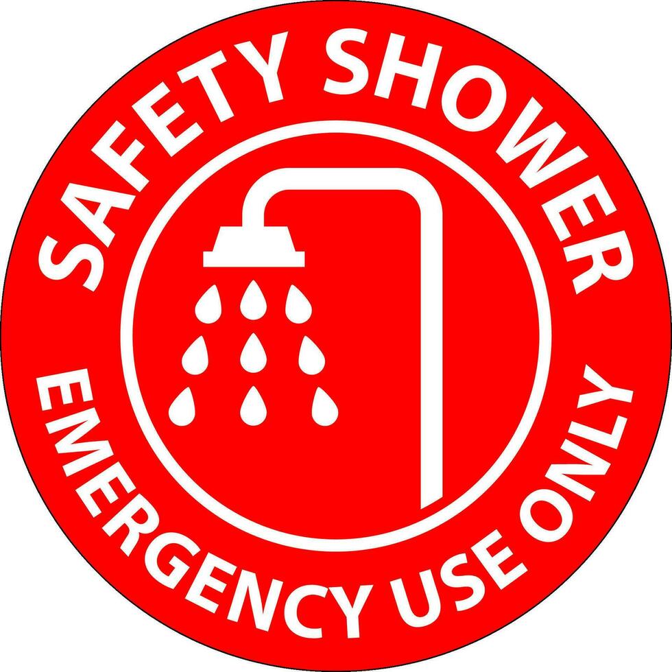 veiligheid douche teken, veiligheid douche - noodgeval gebruik enkel en alleen vector