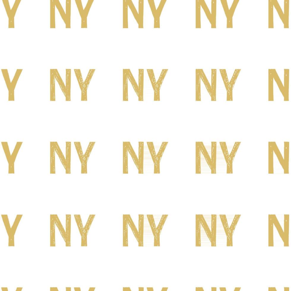 naadloos patroon met vintage citaat hallo ny new york vector