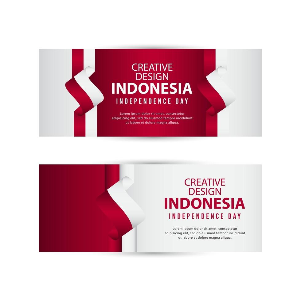 Indonesië onafhankelijke dag poster creatief ontwerp illustratie vector sjabloon