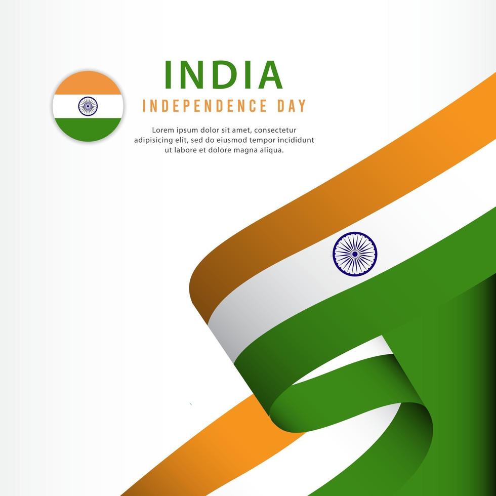 de viering van de onafhankelijkheidsdag van india, banner decorontwerp vector sjabloon illustratie