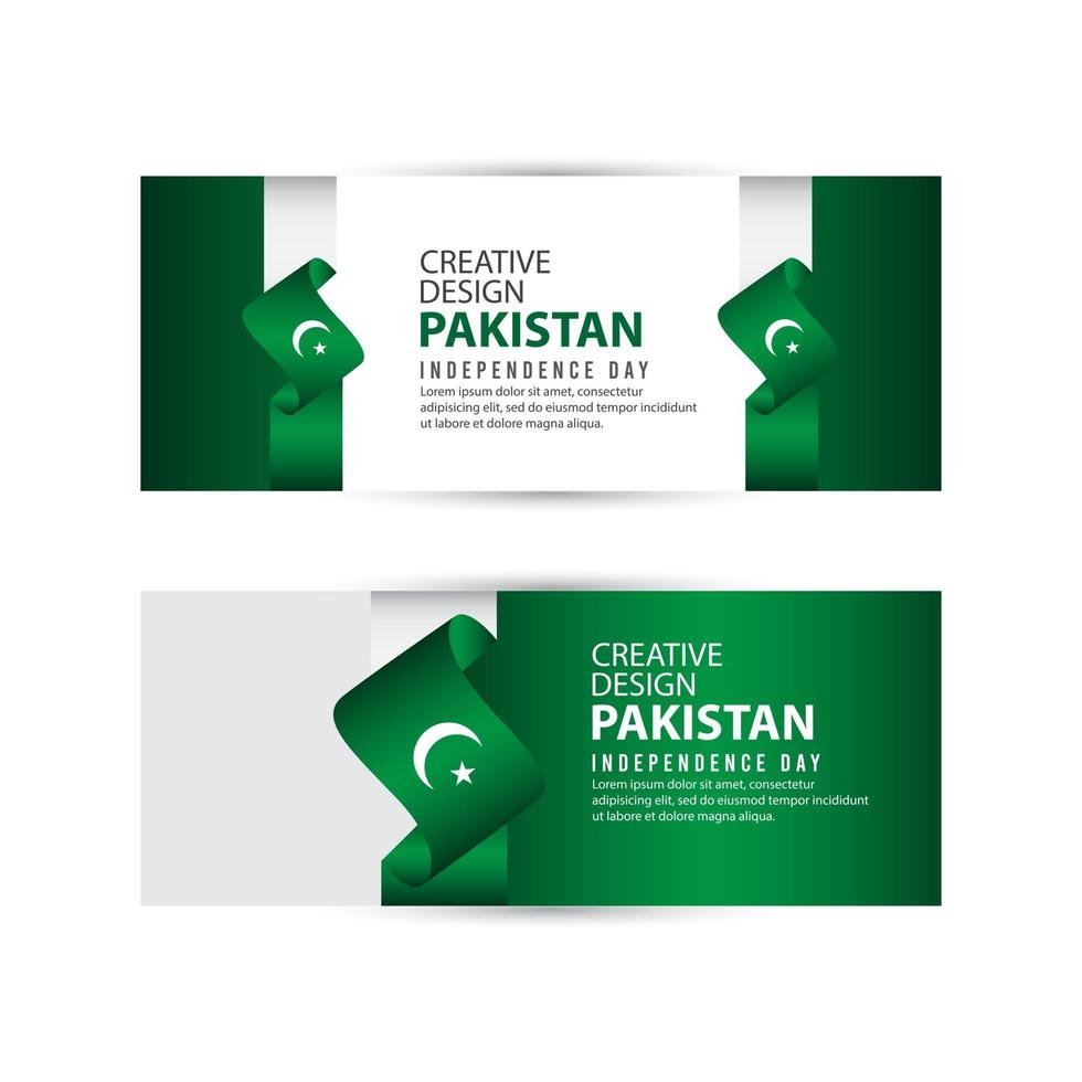 pakistan onafhankelijkheidsdag viering poster creatief ontwerp illustratie vector sjabloon